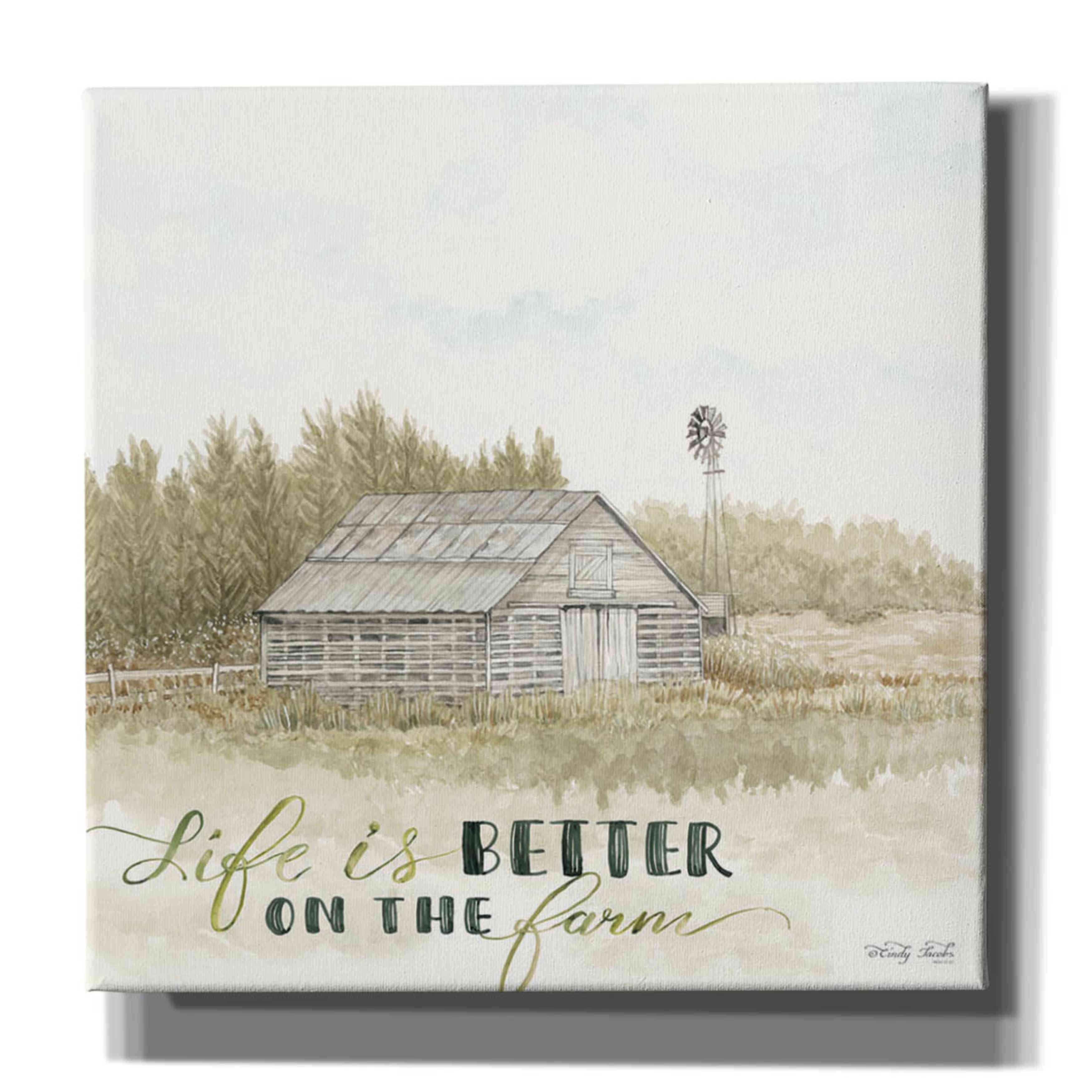 Epic Graffiti 'Life is Better on the Farm' by Cindy Jacobs, Canvas Wall ...