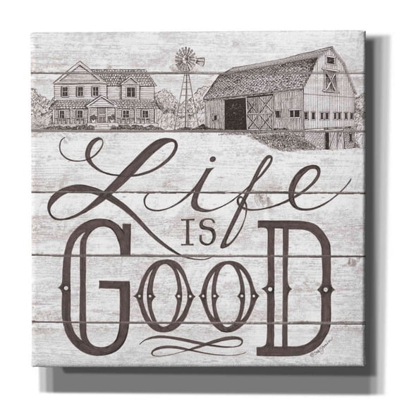 Epic Graffiti 'Life is Good' by Deb Strain, Canvas Wall Art, 26"x26"