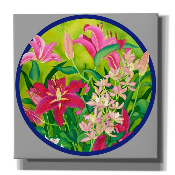 Epic Graffiti 'Lilly Love-Circle' by Carissa Luminess, Canvas Wall Art, 18"x18"