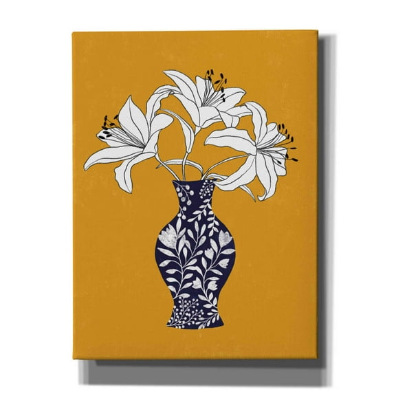 Epic Graffiti 'Lily On Yellow' by Ioana Horvat, Giclee Canvas Wall Art, 12"x16"