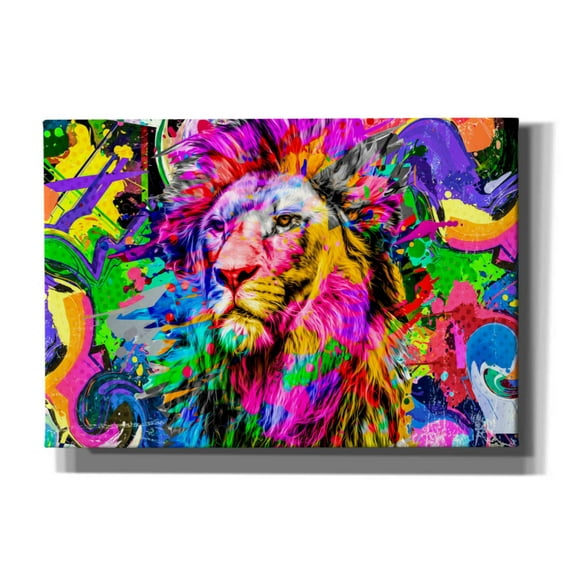 Epic Graffiti 'Lion,' Canvas Wall Art, 26"x18"