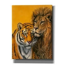 Epic Graffiti 'Lion & Tiger' by Harro Maass, Canvas Wall Art, 12"x16"