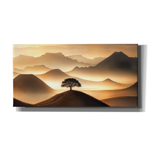 Epic Graffiti 'Lone Tree In Mountains' by Rey Klimt Canvas Wall Art, 24" x 12"