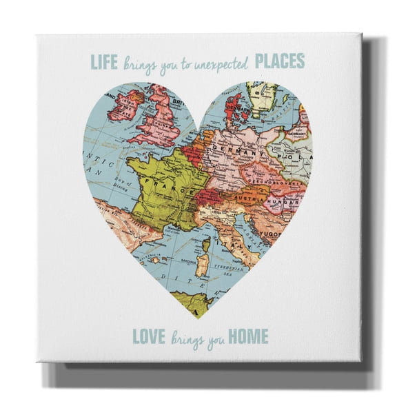 Epic Graffiti 'Love Map' by Erin Clark Canvas Wall Art, 12" x 12"