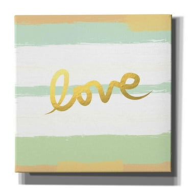 Epic Graffiti 'Love Stripes' by Linda Woods, Canvas Wall Art, 26"x26"
