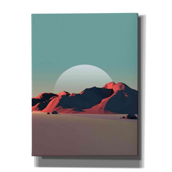 Epic Graffiti 'Low Poly Mountain 8' by GeoMania, Giclee Canvas Wall Art, 12"x16"