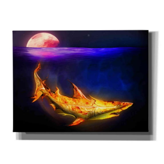 Epic Graffiti 'Mako Shark' by Michael StewArt, Canvas Wall Art, 16"x12"