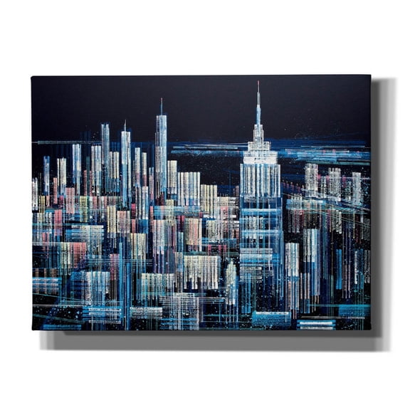 Epic Graffiti 'Manhattan At Midnight' by Marc Todd, Canvas Wall Art, 16"x12"