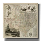 Epic Graffiti 'Map of Texas' by Vision Studio Canvas Wall Art, 12"x12"