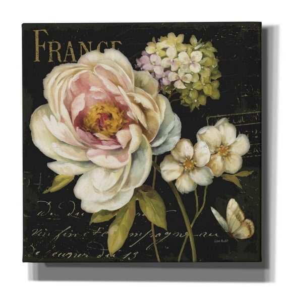 Epic Graffiti 'Marche De Fleurs On Black' by Lisa Audit, Canvas Wall Art, 37"x37"