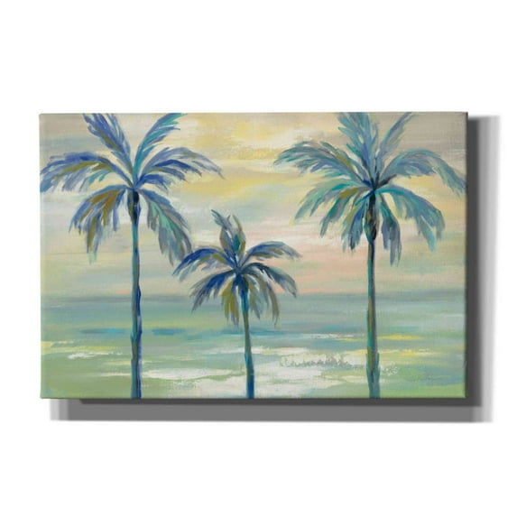 Epic Graffiti 'Marine Layer Palms' by Silvia Vassileva, Canvas Wall Art, 60"x40"