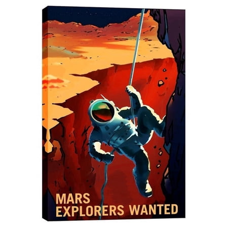Epic Graffiti "Mars Explorer Series: Explorers Wanted" Space Giclee Canvas Wall Art 12" x 18" 12" x 18"