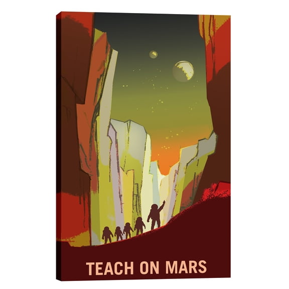 Epic Graffiti  Mars Explorer Series 'Teach on Mars' Space Giclee Canvas Wall Art 40" x 60"