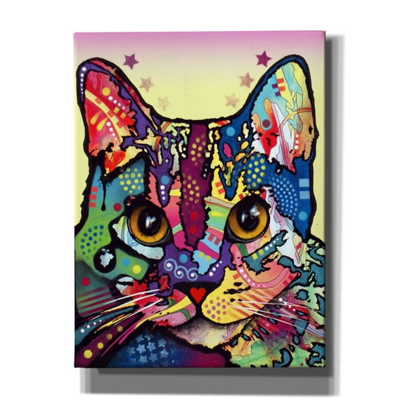 Epic Graffiti 'Maya Cat' by Dean Russo, Giclee Canvas Wall Art, 12"x16"