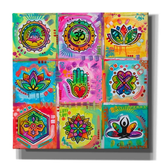 Epic Graffiti 'Meditation Squares' by Dean Russo, Canvas Wall Art, 18"x18"