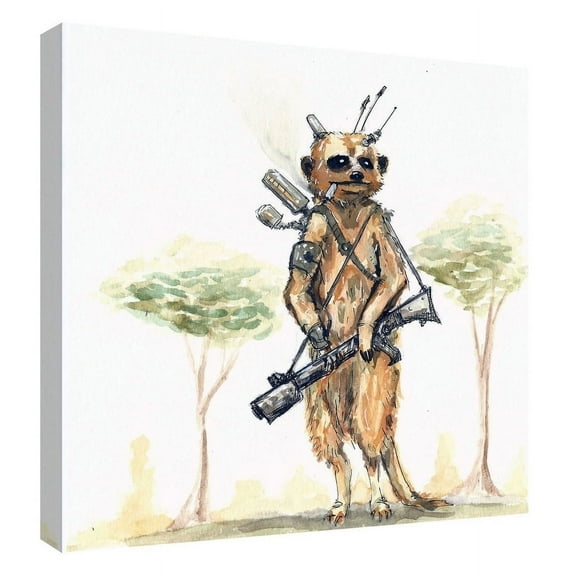 Epic Graffiti "Meerkat" by Craig Snodgrass, Giclee Canvas Wall 18"x18"