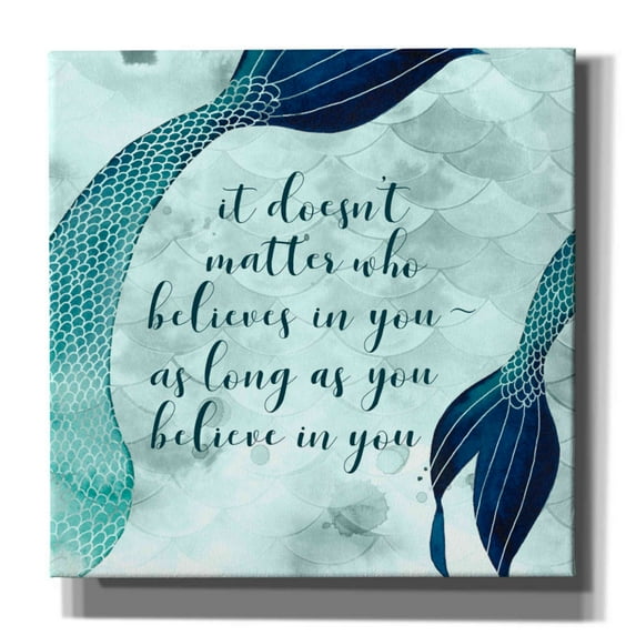 Epic Graffiti 'Mermaid Inspirations II' by Grace Popp, Canvas Wall Art, 37"x37"