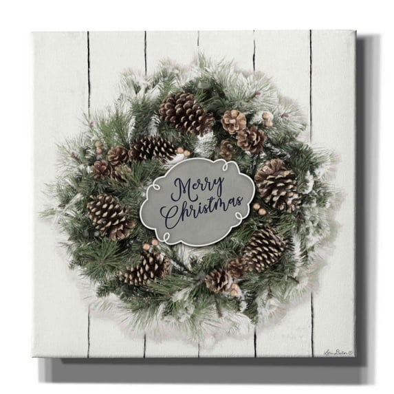 Epic Graffiti 'Merry Christmas Wreath' by Lori Deiter, Canvas Wall Art, 37"x37"