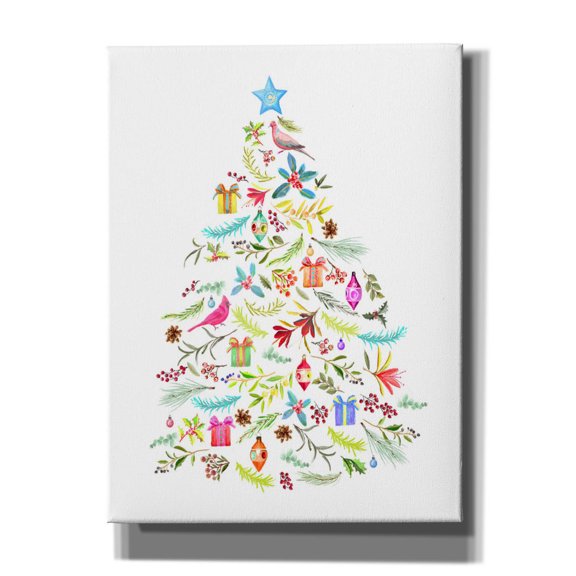 Epic Graffiti 'Merry Meta Christmas Tree'  by Art Licensing Studio Canvas Wall Art, 12" x 16"