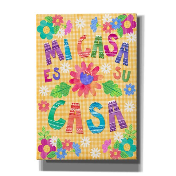 Epic Graffiti 'Mi Casa Es Su Casa' by Hello Angel, Giclee Canvas Wall Art, 18"x26"