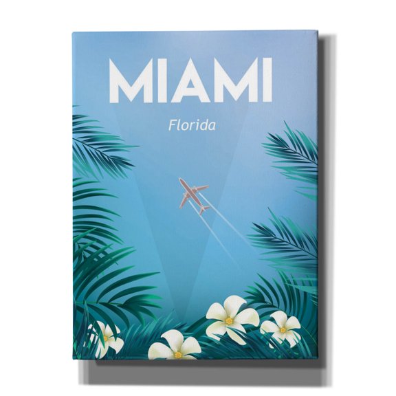 Epic Graffiti 'Miami' by Arctic Frame, Canvas Wall Art, 12"x16"