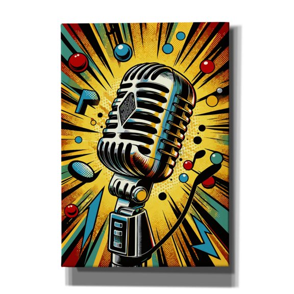 Epic Graffiti 'Microphone'  by Andreas Magnusson Canvas Wall Art, 18" x 26"