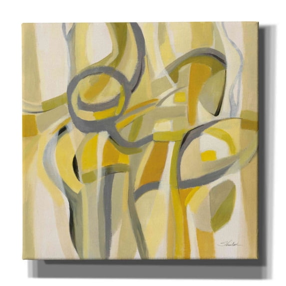 Epic Graffiti 'Mid Mod Yellow' by Silvia Vassileva, Canvas Wall Art, 18"x18"