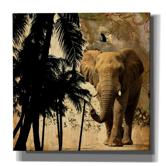 Epic Graffiti 'Mighty Elephant 2' by GraphINC, Giclee Canvas Wall Art, 37"x37"