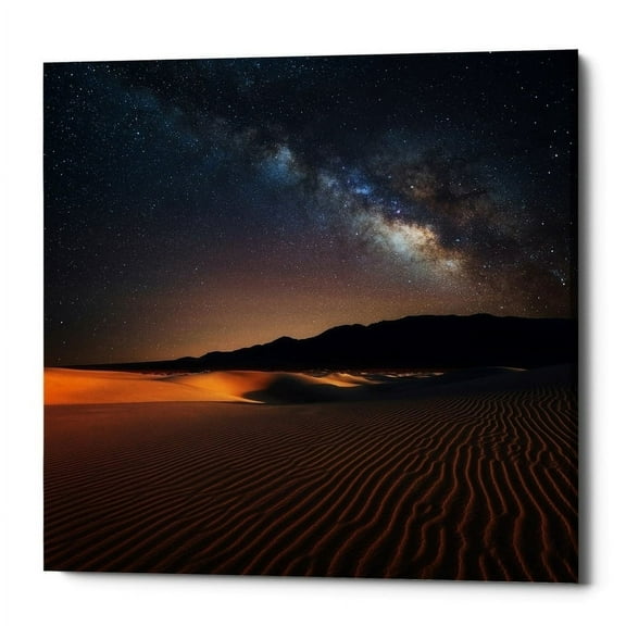 Epic Graffiti "Milky Way Over Mesquite Dunes" by Darren White, Giclee Canvas Wall Art 37" x 37"