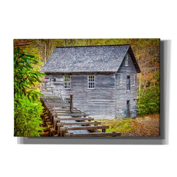 Epic Graffiti 'Mill in Autumn' by Grace Fine Arts Photography, Canvas Wall Art, 60"x40"