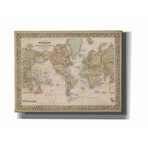 Epic Graffiti 'Mitchell's World Map' by Mitchell Canvas Wall Art, 34"x26"