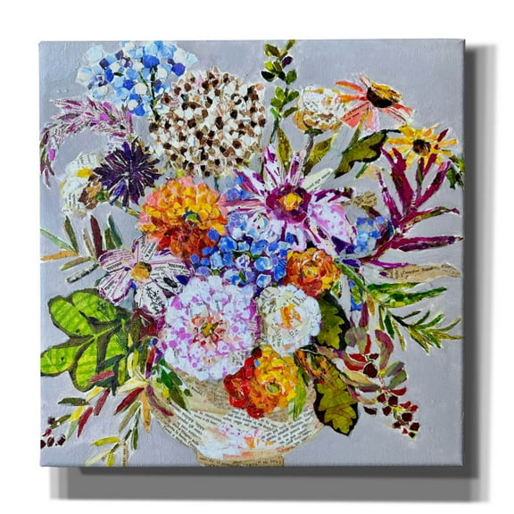 Epic Graffiti 'Mixed Floral'  by St Hilaire Elizabeth Canvas Wall Art, 26" x 26"