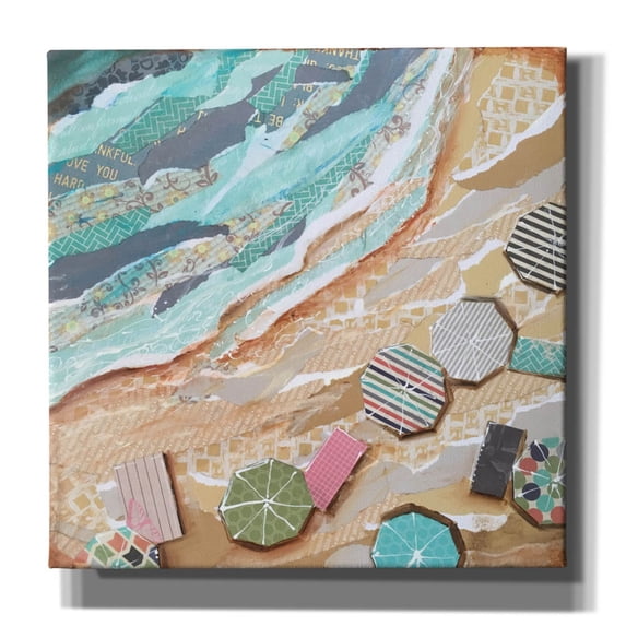 Epic Graffiti 'Mixed Media Beach Day' by Christine Rotolo, Canvas Wall Art, 37"x37"