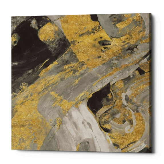 Epic Graffiti 'Moab Gold and Black' by Albena Hristova, Canvas Wall Art, 37"x37"