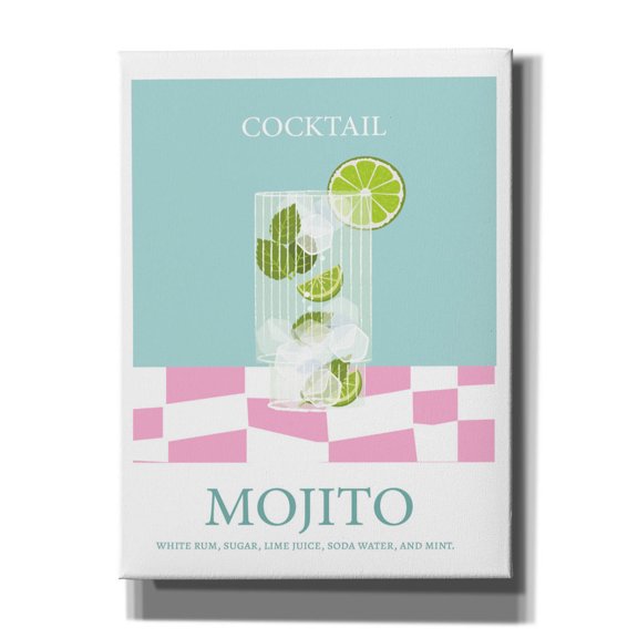 Epic Graffiti 'Mojito Drink'  by Arctic Frame Canvas Wall Art, 12" x 16"