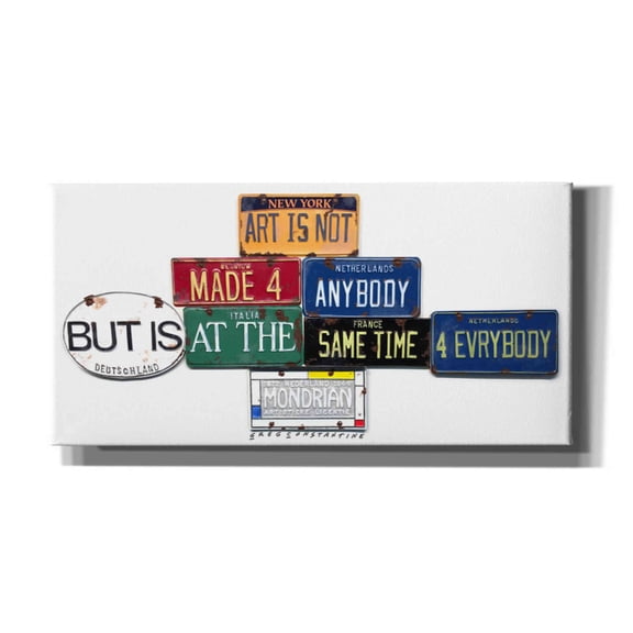Epic Graffiti 'Mondrian Not 4 Anybody' by Gregory Constantine, Giclee Canvas Wall Art, 60"x30"