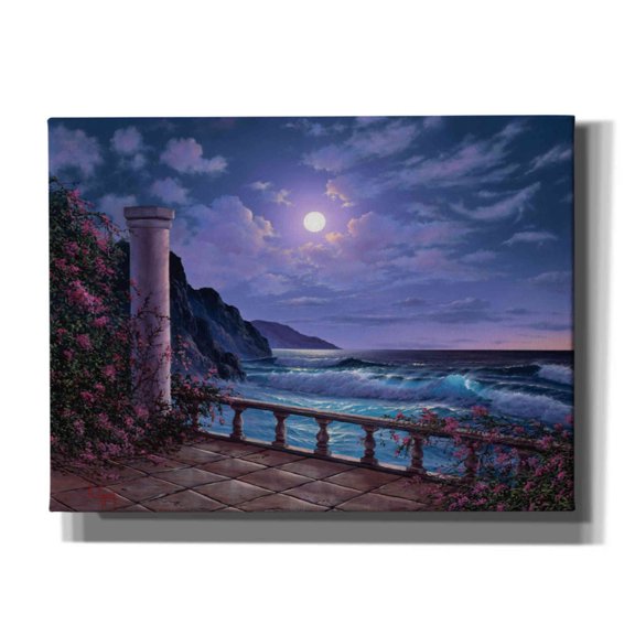 Epic Graffiti 'Moonlight Sea' by Anthony Casay, Canvas Wall Art, 16"x12"
