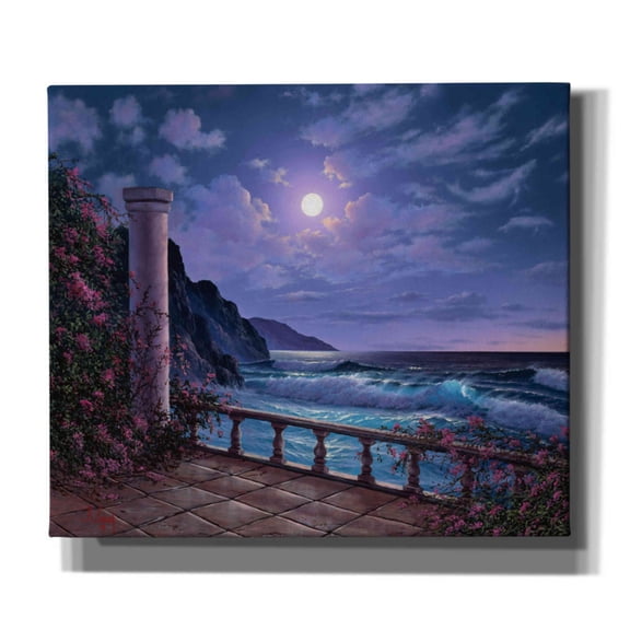 Epic Graffiti 'Moonlight Sea' by Anthony Casay, Canvas Wall Art, 30"x26"