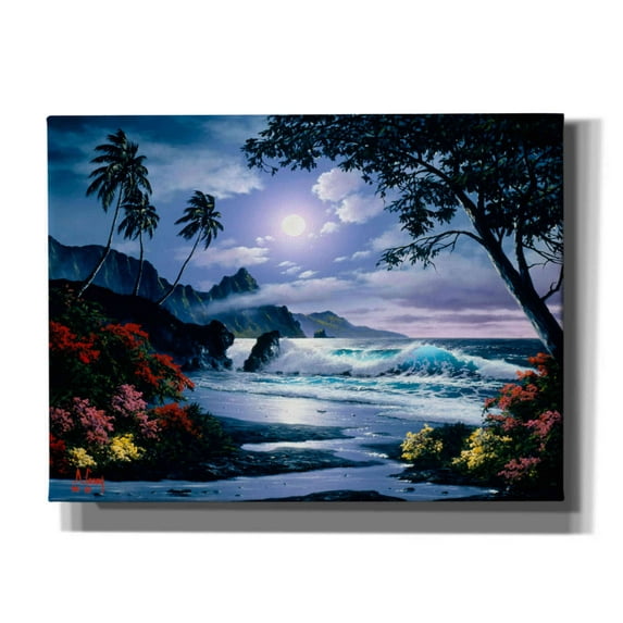 Epic Graffiti 'Moonlight waves' by Anthony Casay, Canvas Wall Art, 16"x12"