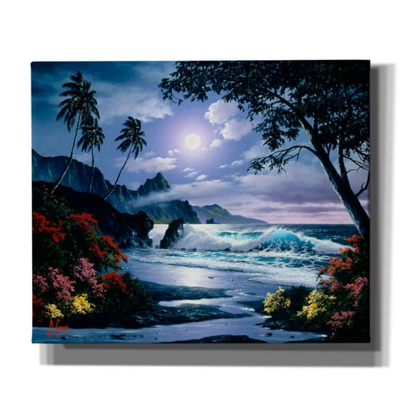 Epic Graffiti 'Moonlight waves' by Anthony Casay, Canvas Wall Art, 24"x20"
