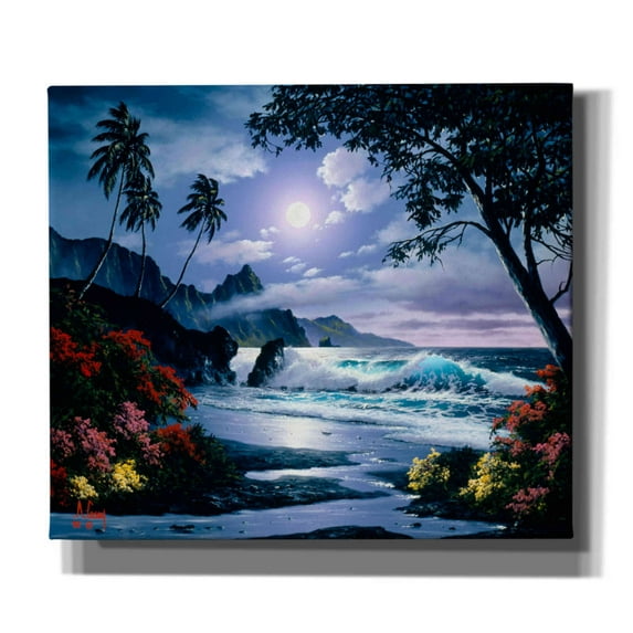 Epic Graffiti 'Moonlight waves' by Anthony Casay, Canvas Wall Art, 30"x26"
