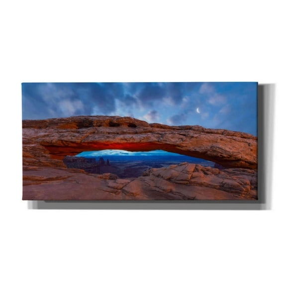 Epic Graffiti 'Moonrise over Mesa - Canyonlands National Park' by Darren White, Giclee Canvas Wall Art, 60"x30"