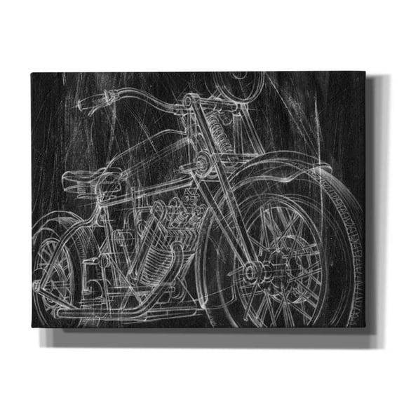 Epic Graffiti 'Motorcycle Mechanical Sketch I' by Ethan Harper Canvas Wall Art, 34"x26"
