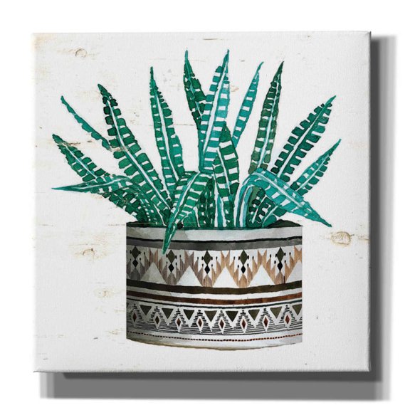 Epic Graffiti 'Mud Cloth Succulent II' by Cindy Jacobs, Canvas Wall Art, 26"x26"