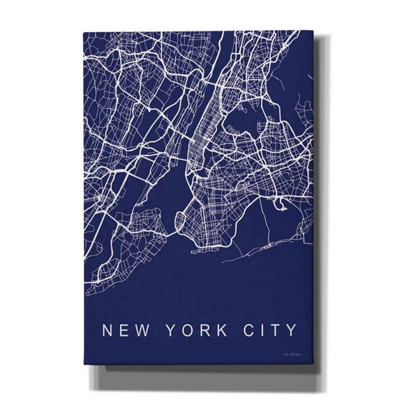 Epic Graffiti 'NYC Street Blue Map' by Seven Trees Design, Canvas Wall Art, 18"x26"