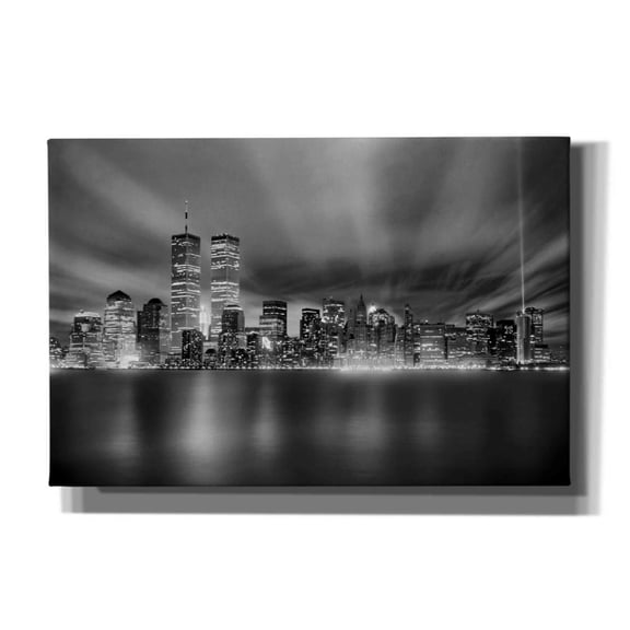 Epic Graffiti 'NYC WTC Skyline' by Mike Jones, Giclee Canvas Wall Art, 18"x12"