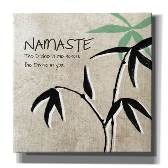 Epic Graffiti 'Namaste' by Linda Woods, Canvas Wall Art, 26"x26"