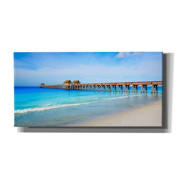 Epic Graffiti 'Naples Florida Pier' by Epic Portfolio, Canvas Wall Art, 24"x12"