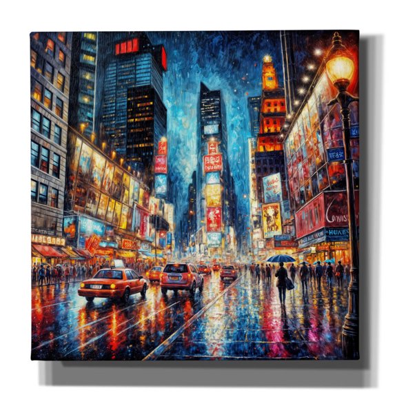 Epic Graffiti 'New York Times Square Paining Style' by Rey Klimt Canvas Wall Art, 12" x 12"