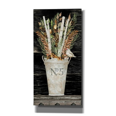 Epic Graffiti 'No. 5 Fall Flowers and Birch 2' by Cindy Jacobs, Canvas Wall Art, 12"x24"